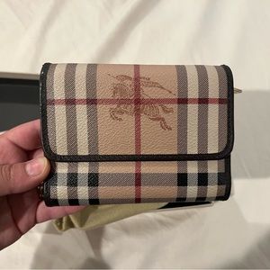Genuine Burberry Trifold Wallet Plaid